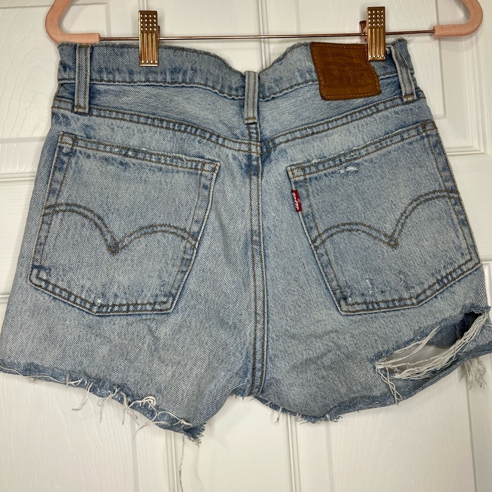 Levi's Light Blue Distressed Jean Shorts
